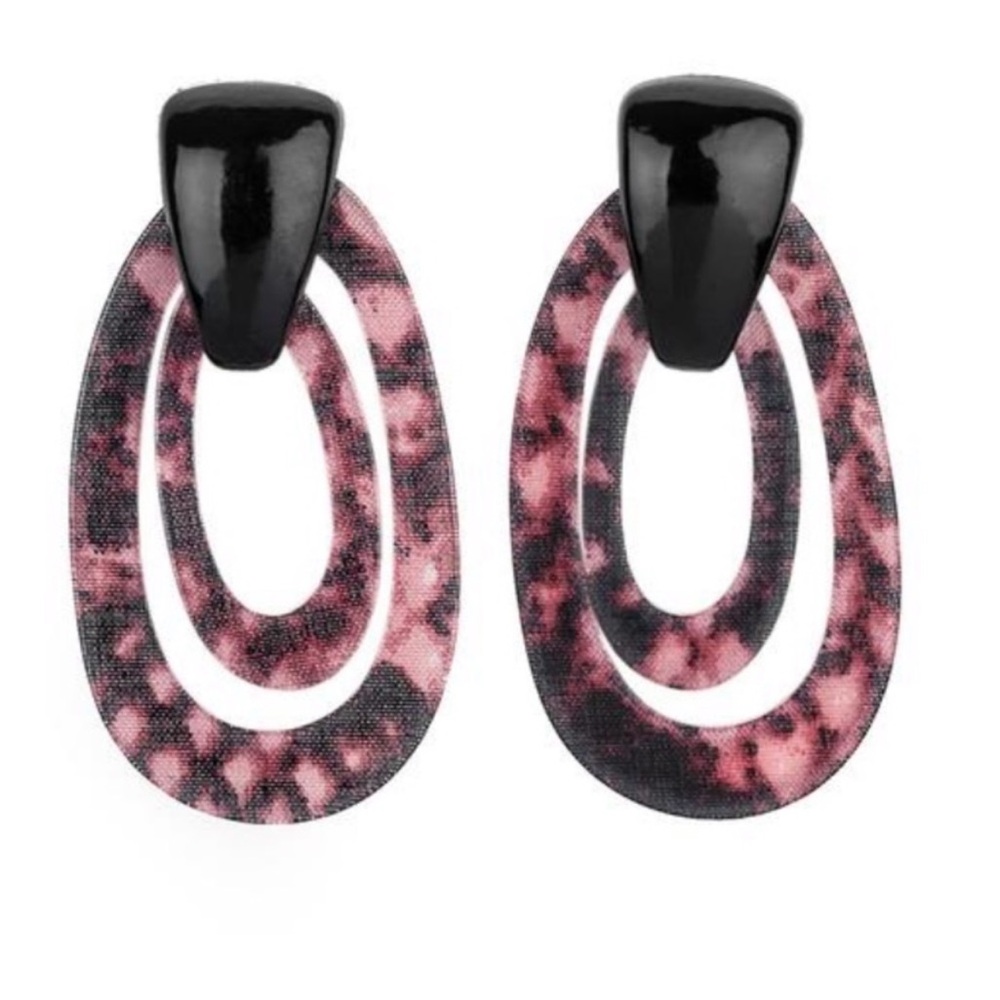 ✨ Retro Acrylic Python Print Statement Earrings ✨ - Picture 2 of 6